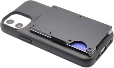 Kaarthouder Telefoon - Portemonnee Hoesje - Veilig Opbergen - RFID Blokkerend Aluminium - 9x6x1.5 cm - Zwart