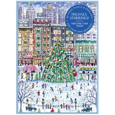 Michael Storrings Christmas In The City Greeting Card Puzzle - Galison