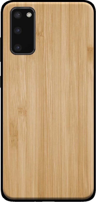 Smartphonica Telefoonhoesje voor Samsung Galaxy S20 met houten look - backcover bamboo kunsthout hoesje - Bruin geschikt voor Samsung Galaxy S20