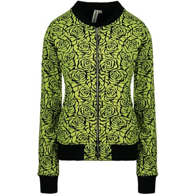 Vans Off The Wall Long Sleeve Zip Up Printed Womens Yellow Track Jacket V2YRD2P