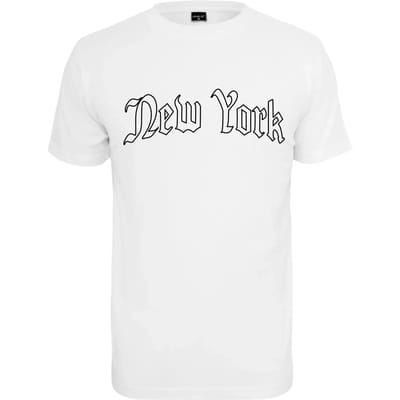 Mister Tee - New York Wording Heren T-shirt - XS - Wit
