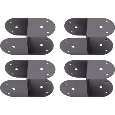 4 pièces 4x4 Caps de poteau Support de fixation supérieur pour relier le poteau à la poutre Acier au carbone Robuste black