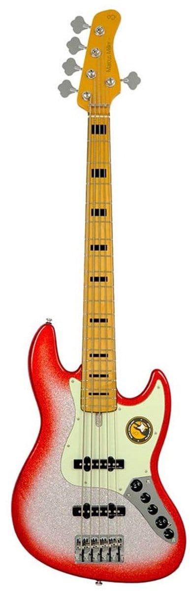 Sire V7+ A5/RDS Marcus Miller 2nd Gen 5-snarige Red Sparkle basgitaar