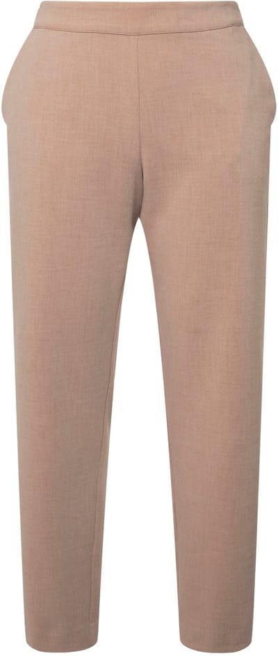 Ulla Popken - Dames - Broek smalle pijpen elastische band comfortabele stretch - Zand - Maat 44