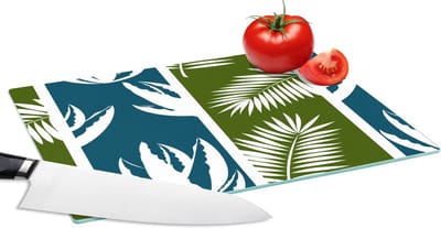 Glazen Snijplank - 28x20 - Bladeren - Tropisch - Design - Hawaii - Snijplanken Glas