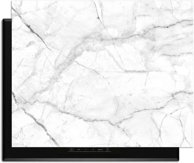KitchenArt - Carrara Light - Inductie Beschermer - 76x51.5 cm - Kookplaat Beschermer - Luxe Afdekplaat Inductieplaat - Anti-slip & Oprolbaar - Beschermmat Inductiekookplaat