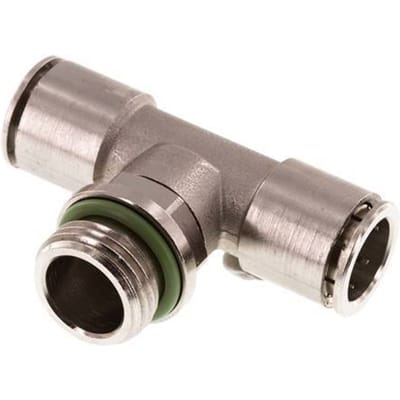 14mm x G1/2'' inline T-stuk Messing Insteekfitting Buitendraad Draaibaar FKM