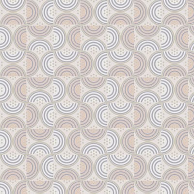 Retro behang Profhome 390612-GU vliesbehang glad met geometrische vormen mat crème grijsbeige blauwgrijs pasteloranje 5,33 m2