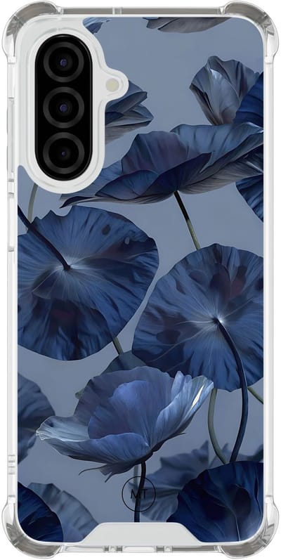 Hoesje (shockproof) geschikt voor Samsung Galaxy A26 - Dusky blooms - Extra sterke case - TPU/polycarbonaat - Bloemen - Paars, Transparant