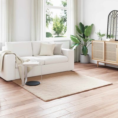 vidaXL - Antislip - vloerkleed - van - imitatie - konijnenbont - OLITE - Taupe