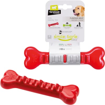 Hondenspel Bot - Kauwspeelgoed Hond - Mondhygiëne Hond - Onregelmatig Oppervlak - 21 cm - Rood