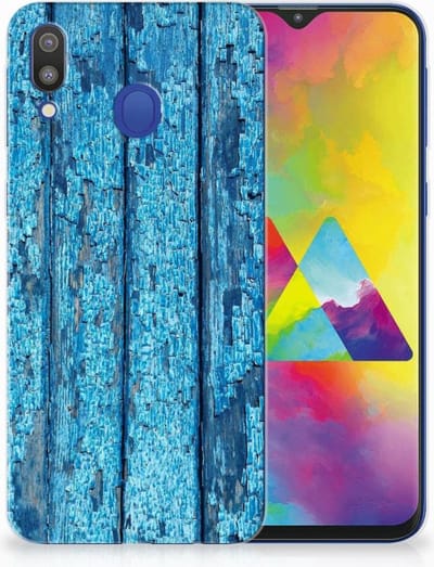 Samsung Galaxy M20 (Power) Bumper Hoesje Wood Blue