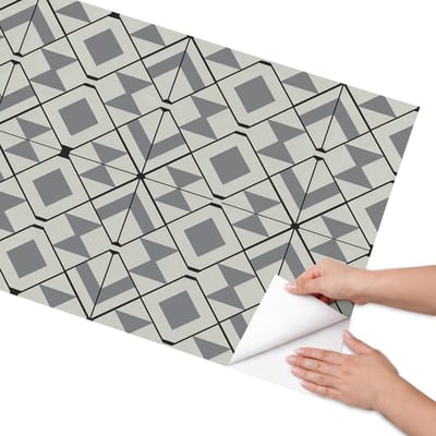 Coloray Meubel Wrap Folie - Grijs Meubelfolie - 65x130 cm - Plakfolie Meubels Moderne geometrie - Decoratiefolie Zelfklevend - Geometrische Meubelfolie - Meubelfolie Zelfklevend - Badkamer decoratie - Achtergronden en patronen