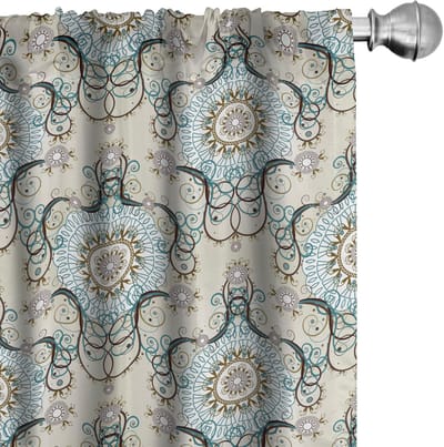 ABAKUHAUS Royal Rich Rococo – 2x75x175 cm microvezel halverduisterend multicolor