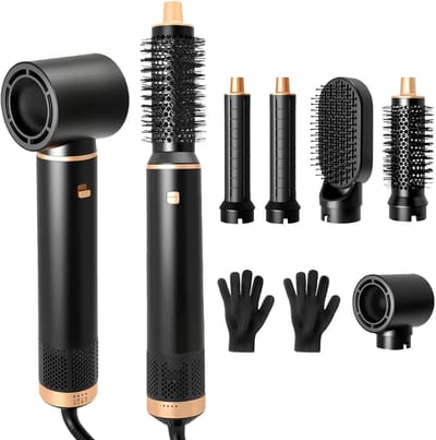 MRKK® Fohnborstel - Stylingtool Haar - Haardroger met Borstel - Multistyler - Zwart