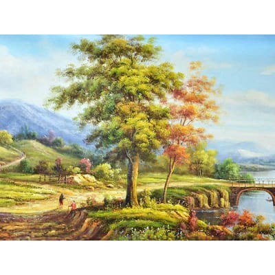 Diamond Craft Schilderij Kubus Grote Boom Diamant Dier Diamant Borduren Kruissteek Muur Kunst Decor 20X30CM beige