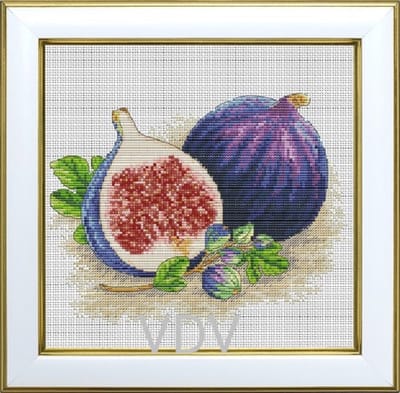 Borduurpakket VDV (gedeeltelijk kraaltjes) - Fig - Vijg - met DMC garens