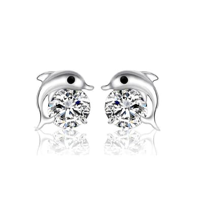 Lumici® | Dolfijntje Oorbellen - Zwarte oogjes - Zilveren dolfijntjes - Zee - Natuur - Zwemmen - Vriendschap - Vrienden - Duiken - Orkas - Vissen - Oorbellen - Earrings - Zwarte oogjes