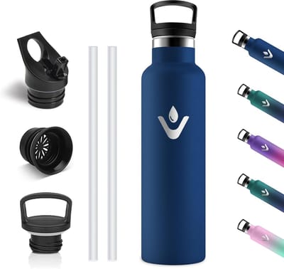 Thijox - Thermosfles 750 ml Roestvrijstalen Waterfles Dubbelwandig BPA-Vrij Lekvrij Thermofles 304 RVS Donkerblauw voor Sport Camping Kantoor