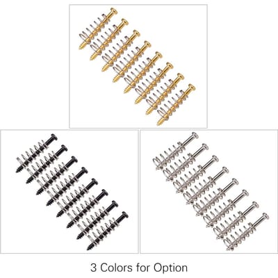 8 stuks Metalen Elektrische Gitaar Bas Hals Verbinding Plaat Montage Schroeven Pickups Hoogte Verstel Schroeven met Veren 2,5*26mm voor
