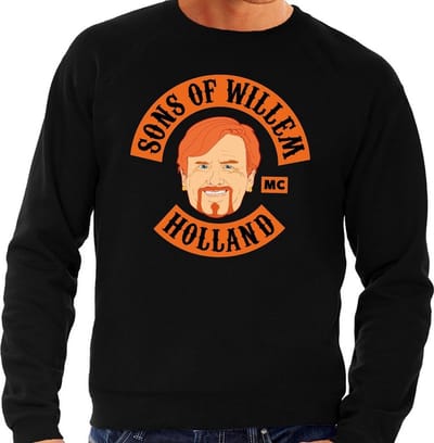 Sons of Willem sweater / trui zwart heren - Koningsdag kleding S