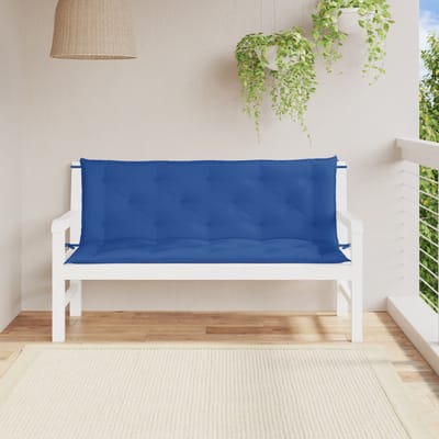 vidaXL - Tuinbankkussens - 2 - st - 150x50x7 - cm - oxford - stof - blauw