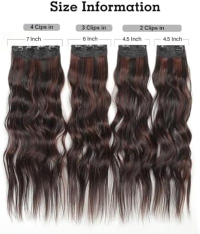 Clip-in haarextensies met golvend synthetisch haar - 24 inch set