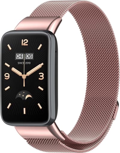 Milanees Smartwatch bandje - Geschikt voor Xiaomi Smart Band 7 Pro Milanese band - roze - Strap-it Horlogeband / Polsband / Armband