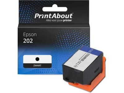 PrintAbout huismerk Inktcartridge 202 (C13T02E14010) Zwart Geschikt voor Epson