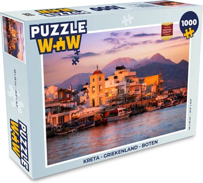 Puzzel Kreta - Griekenland - Boten - Legpuzzel - Puzzel 1000 stukjes volwassenen