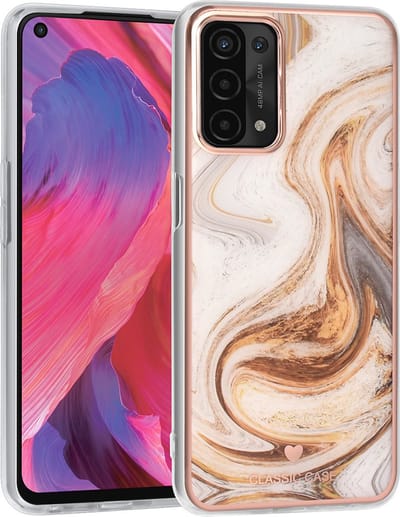 UNIQ Classic Case Oppo A54 5G & A74 5G TPU Backcover hoesje - Marble Brown