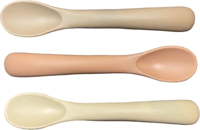 3 Stuks | Siliconen Lepels | 14 cm | Taupe | Beige | Roest | Baby | Kind | Kraamcadeau | set