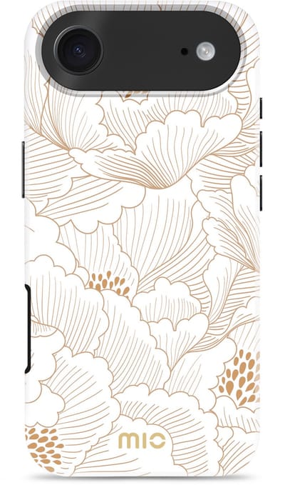 Mio by Mobilize Hoesje geschikt voor Apple iPhone Air MagSafe Telefoonhoesje Hardcase | Mio by Mobilize Backcover | Geschikt voor MagSafe | Geschikt voor Draadloos Opladen met Magnetische Ring | Geschikt voor MagSafe Case - White Roses | Wit