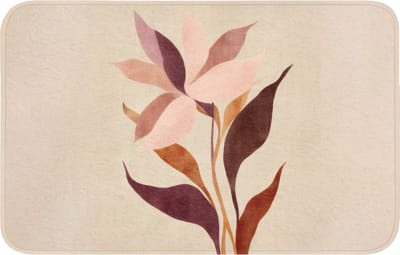 Badmat 80x50 cm - Antislip - Bloemen - Blaadjes - Minimalistisch - Roze - Badmatten voor badkamer - Badkamermat - Douchemat - Badkamer mat