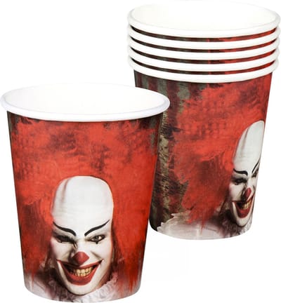 Boland - Set 6 Bekertjes Horror clown - Horror