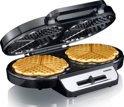 Melissa Wafelijzer - Hartvorm - 1200W - Dubbele Wafelmaker - 10 wafels per keer - 16250087 - Zwart