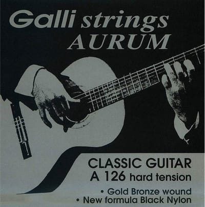 Galli A-126 snarenset voor klassieke gitaar, gold bronze winding, high tension