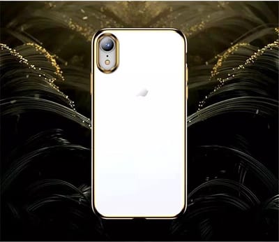 TOTU Soft Jane/ silicone beschermhoes Geschikt voor Apple iPhone XR kleur transparant met Goude randen + gratis screenprotector