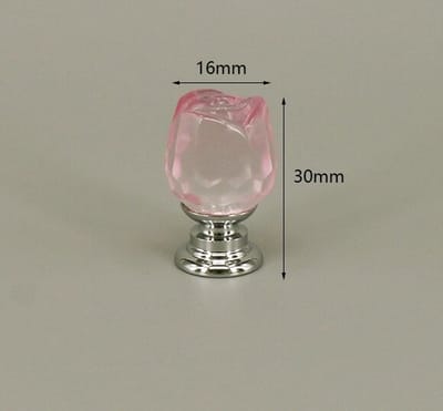 3 Stuks Meubelknop Kristal - Roze & Zilver - 3*1.6 cm - Meubel Handgreep - Knop voor Kledingkast, Deur, Lade, Keukenkast