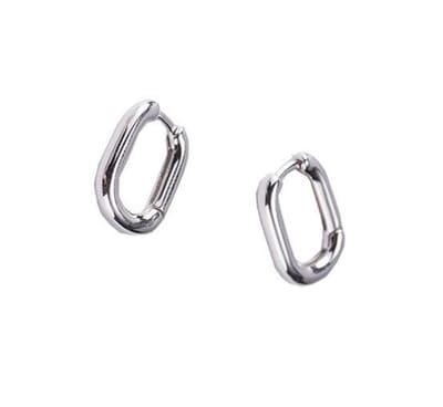 Zilveren Oorringen – Oorbellen Rechthoek – 14x10mm