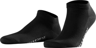 FALKE Cool 24/7 kort eenkleurig katoen sneakersokken enkelsokken heren zwart - maat 41-42