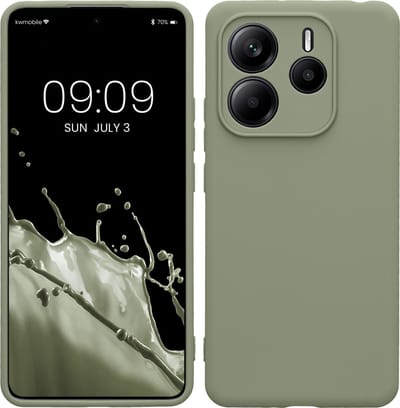 kwmobile telefoonhoesje geschikt voor Xiaomi Redmi Note 14 5G - Hoesje voor smartphone - Precisie camera uitsnede - In grijsgroen