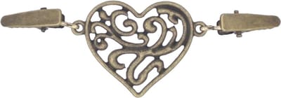 Fako Bijoux® - Vestsluiting - Vestclip - Vestklem - Hart - Bronskleurig