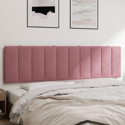 Hoofdbordkussen - Bedkussen Rugsteun - Zitten in bed - Zacht velours stof - 180 cm breed - Roze