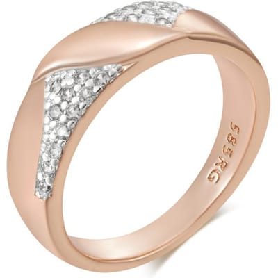 Bagues Vintage en Zircon Naturel Brillant Pour Femmes Couleur Or Rose Design Sertissage Mixte Quotidien Mariée Bijoux de Mariage 10 white