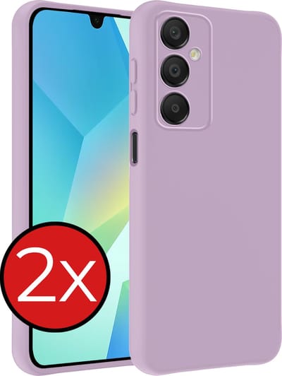 Hoesje - 2 Stuks - Geschikt voor Samsung Galaxy A16 - Sterk & Shockproof - Telefoonhoes - Back Cover - Case Siliconen - Telefoon Hoes - Lila