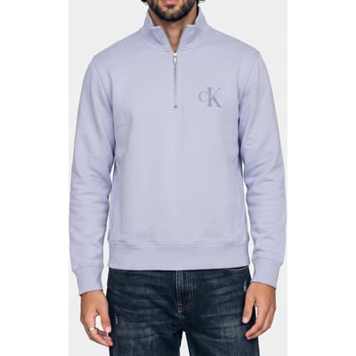 Calvin Klein Classic Long Sleeve 350gsm Terry Micro Casual Blue Taglia: S | Maglioni a maglia Outlet | Uomo | Blu