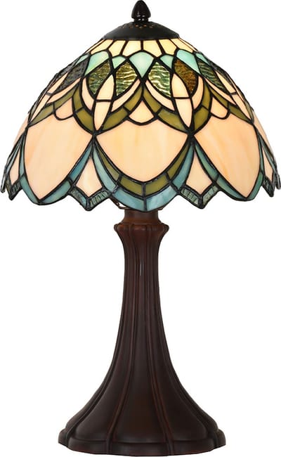 Lumilamp Tiffany Tafellamp Ø 25x42 cm Beige Blauw Glas