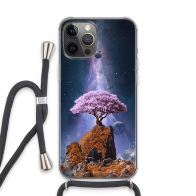 Case Company® - Hoesje met koord geschikt voor iPhone 13 Pro Max hoesje met Koord - Ambition - Telefoonhoesje met Zwart Koord - Bescherming aan alle Kanten en Over de Schermrand