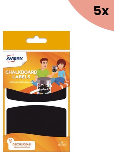 5x Etiket voor bordkrijt Avery 10 stuks 95x63mm